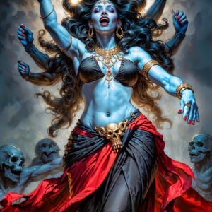 Kali Goddess Art: Dark Fantasy Illustration (Downloadable Artwork)