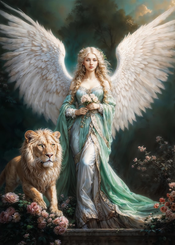 大天使アリエル、ファンタジーアート、すぐにダウンロードできる印刷