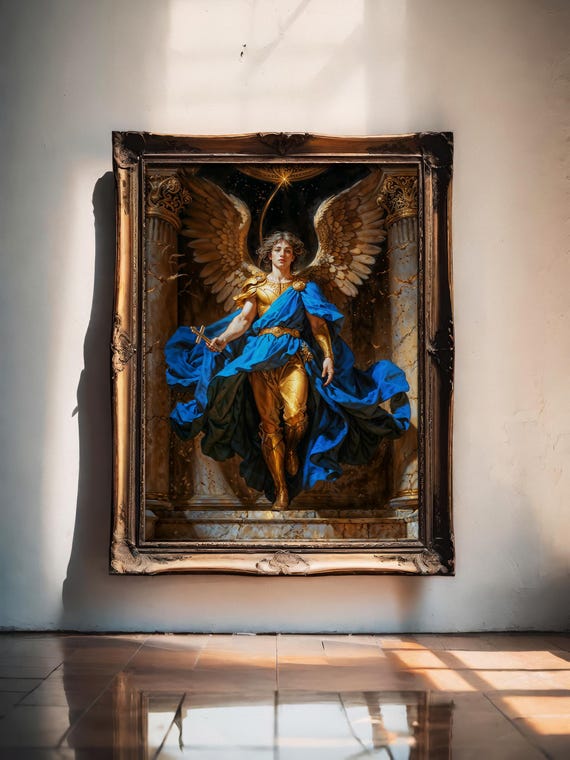 神聖な大天使ウリエル、ファンタジーイラスト、すぐにダウンロードして