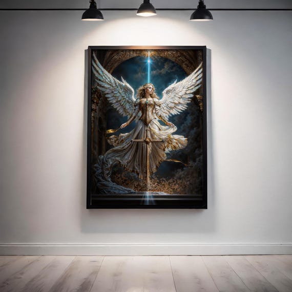 Glory of Archangel Jophiel, Fantasy Illustration, Instant Download