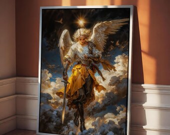 Archangel Azrael Fantasy Illustration, Instant Download Printable