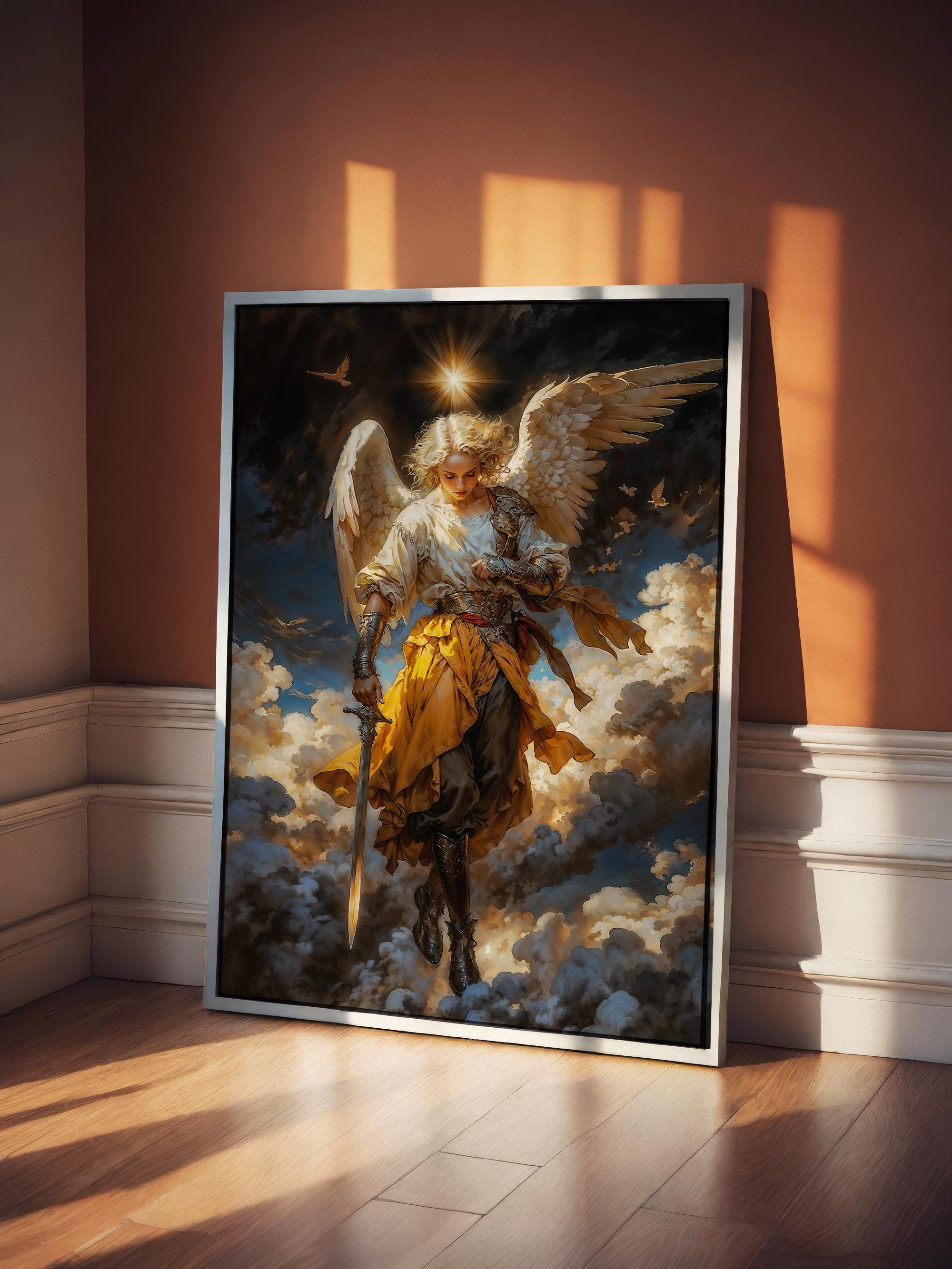 Archangel Azrael Fantasy Illustration, Instant Download Printable