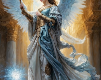大天使ハニエル、天国の光の担い手、大天使ファンタジーイラスト、すぐ