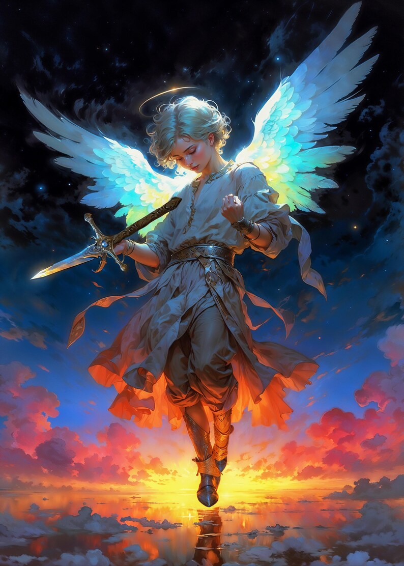 St. Michael the Archangel Fantasy Illustration, Instant Download ...