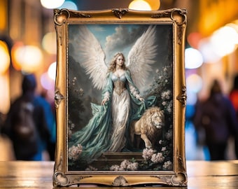 Gorgeous Archangel Ariel, Angel of Nature, Fantasy Illustration