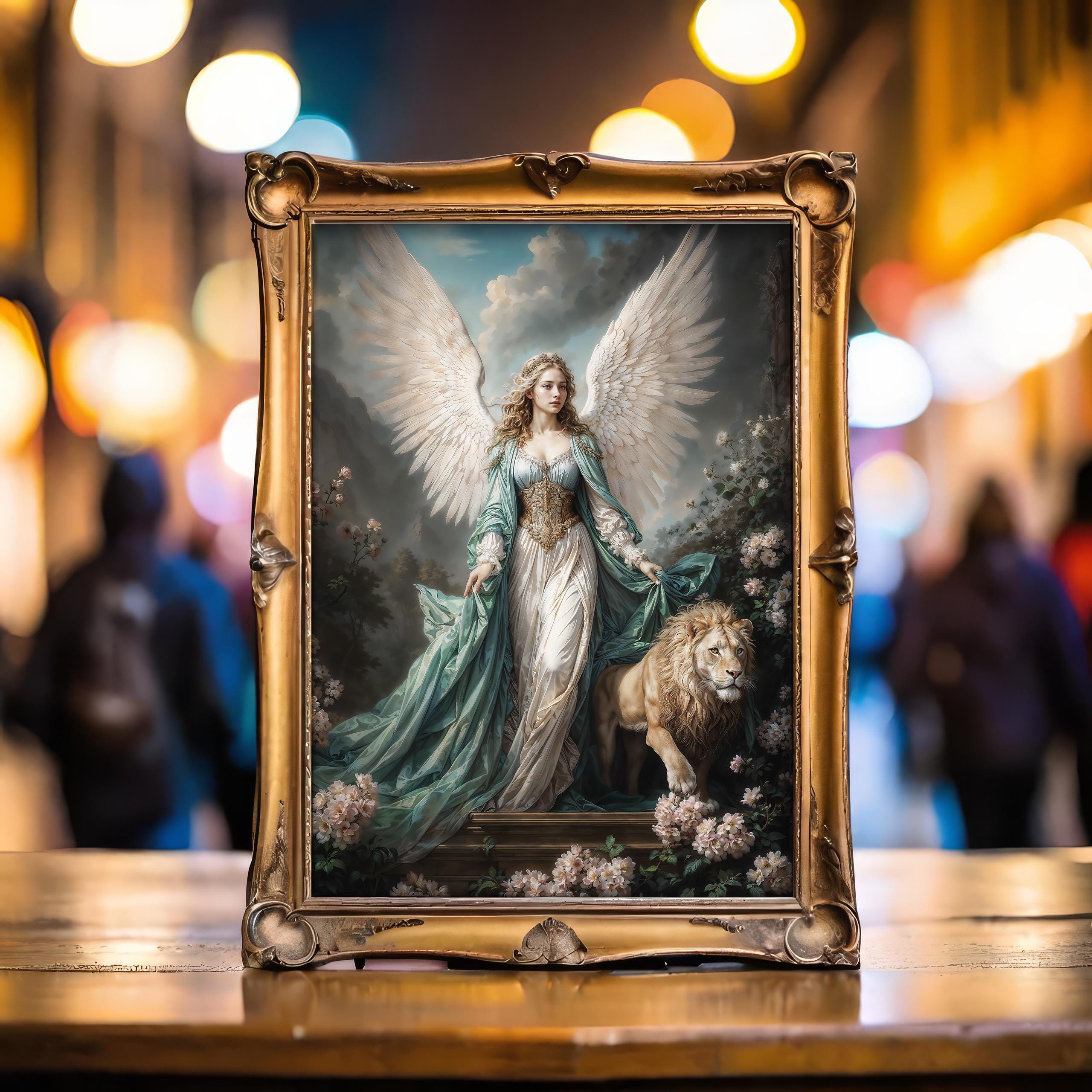 Gorgeous Archangel Ariel, Angel of Nature, Fantasy Illustration