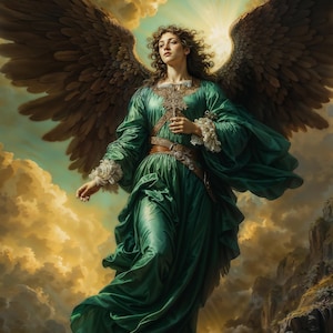 Archangel Raphael, Fantasy Illustration, Downloadable Art