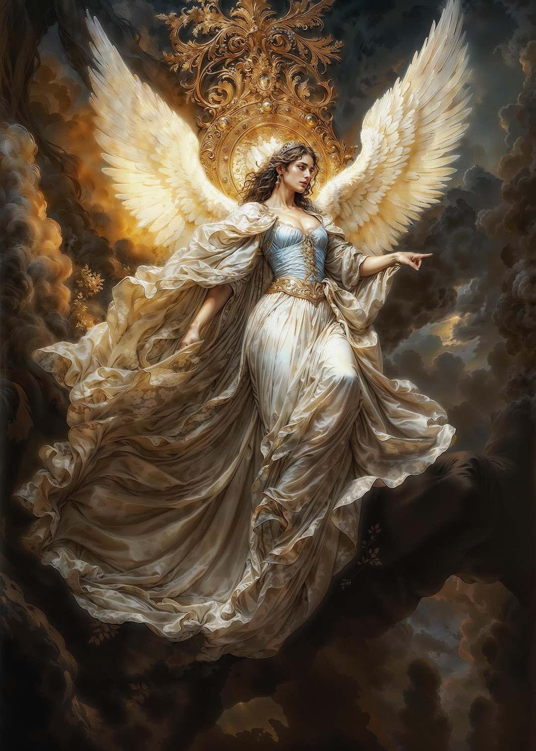 光り輝く大天使ジョフィエル「神の美」ファンタジーアートイラスト
