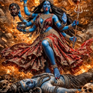 The Joy of Mahakali,  Dark Fantasy Illustration, Digital download