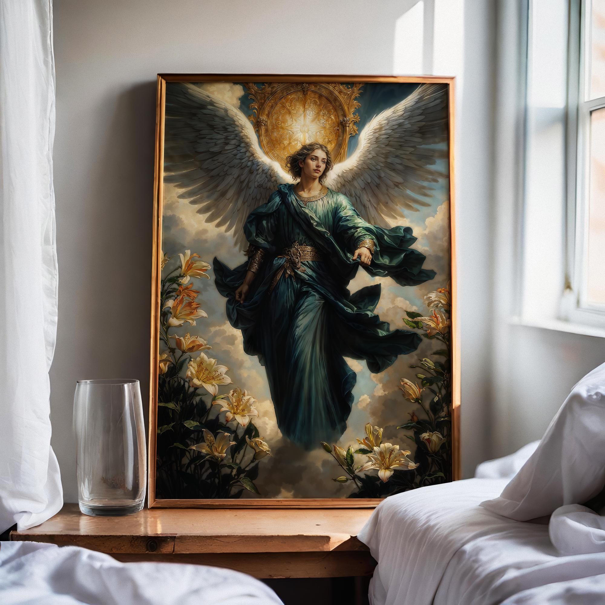 大天使ガブリエル、ガブリエル、神の使者、ファンタジーイラスト、すぐ