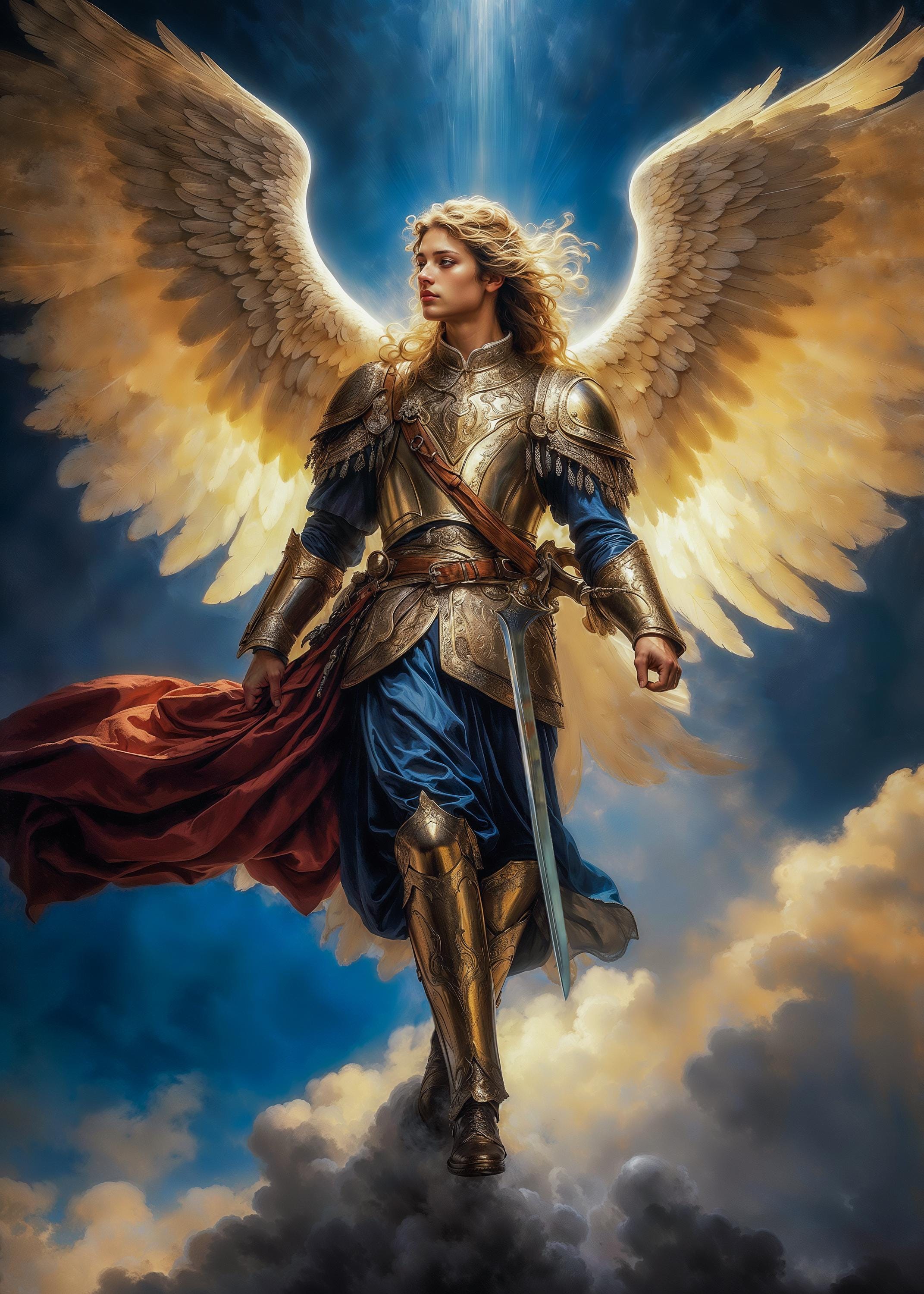 Archangel Michael Dark Fantasy Illustration Downloadable Artwork Etsy Il Fullxfull.6355337602 Bv11