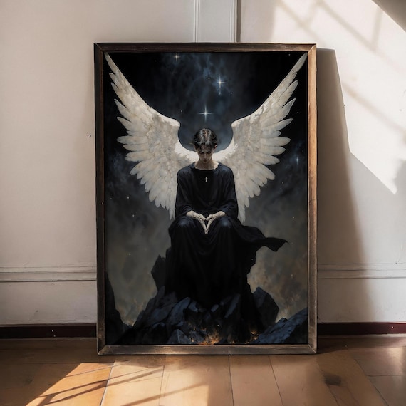 Archangel Azrael, Angel of Death, Fantasy Illustration, Instant