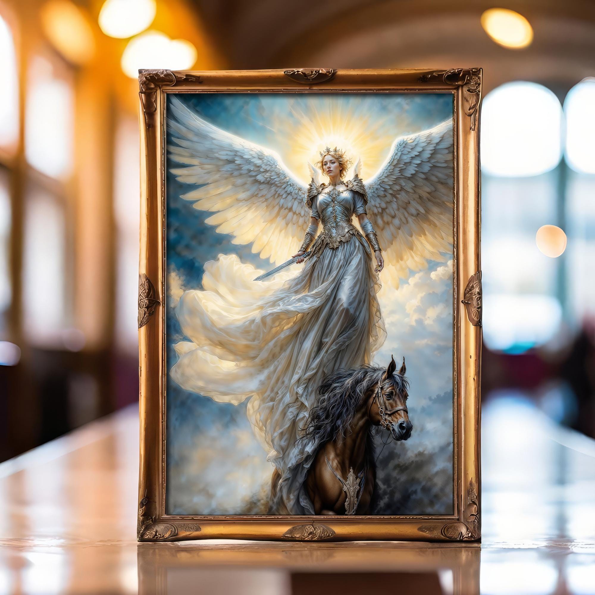 大天使ハニエル 天国の光の担い手、大天使ファンタジーイラスト、すぐ