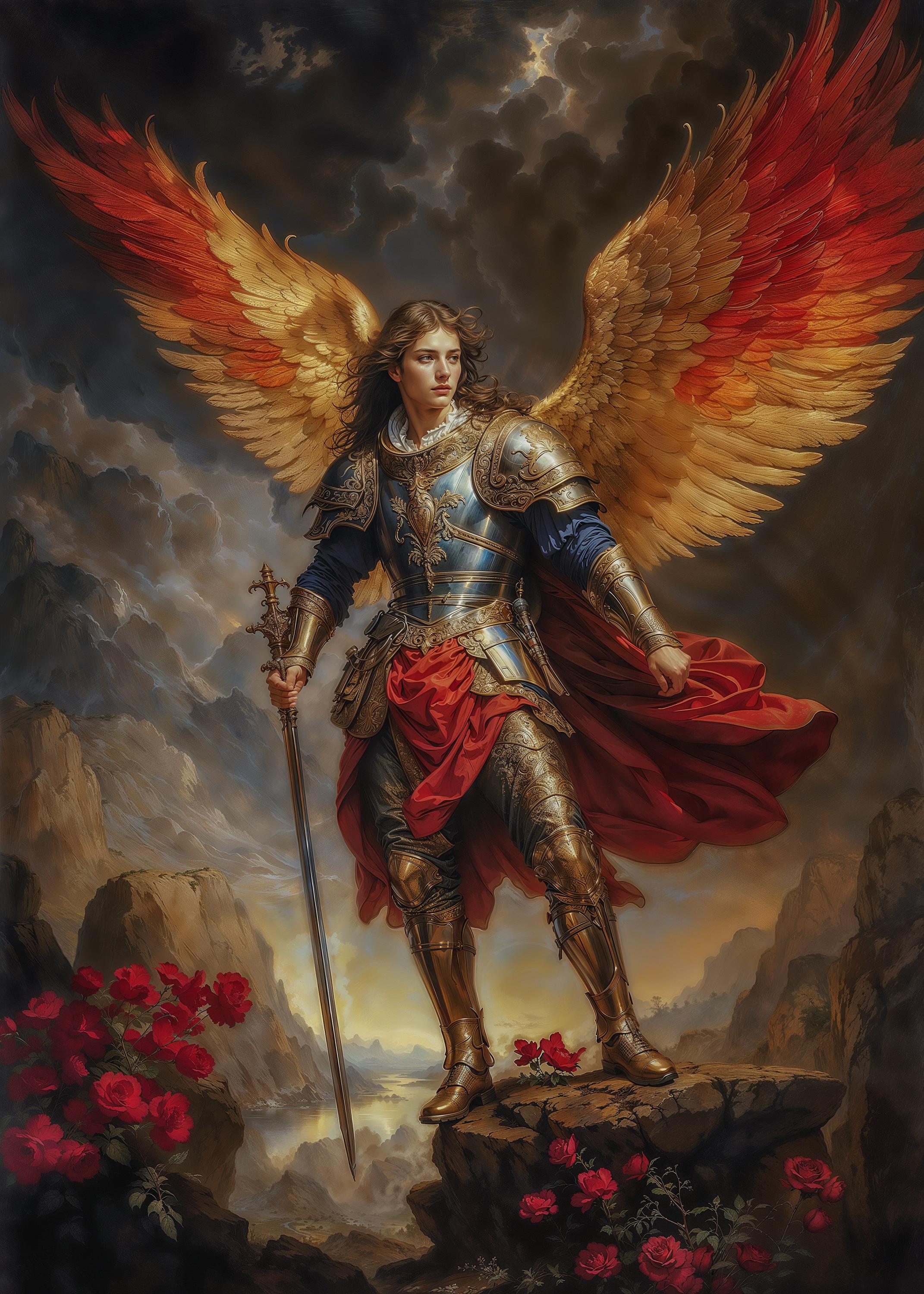 絵画原画Xmasセール｜大天使ミカエルの羽(金)開運絵画B5金額縁付き天使の羽 絵画原画Xmasセール｜大天使ミカエルの羽(金)開運絵画B5金額縁付き天使