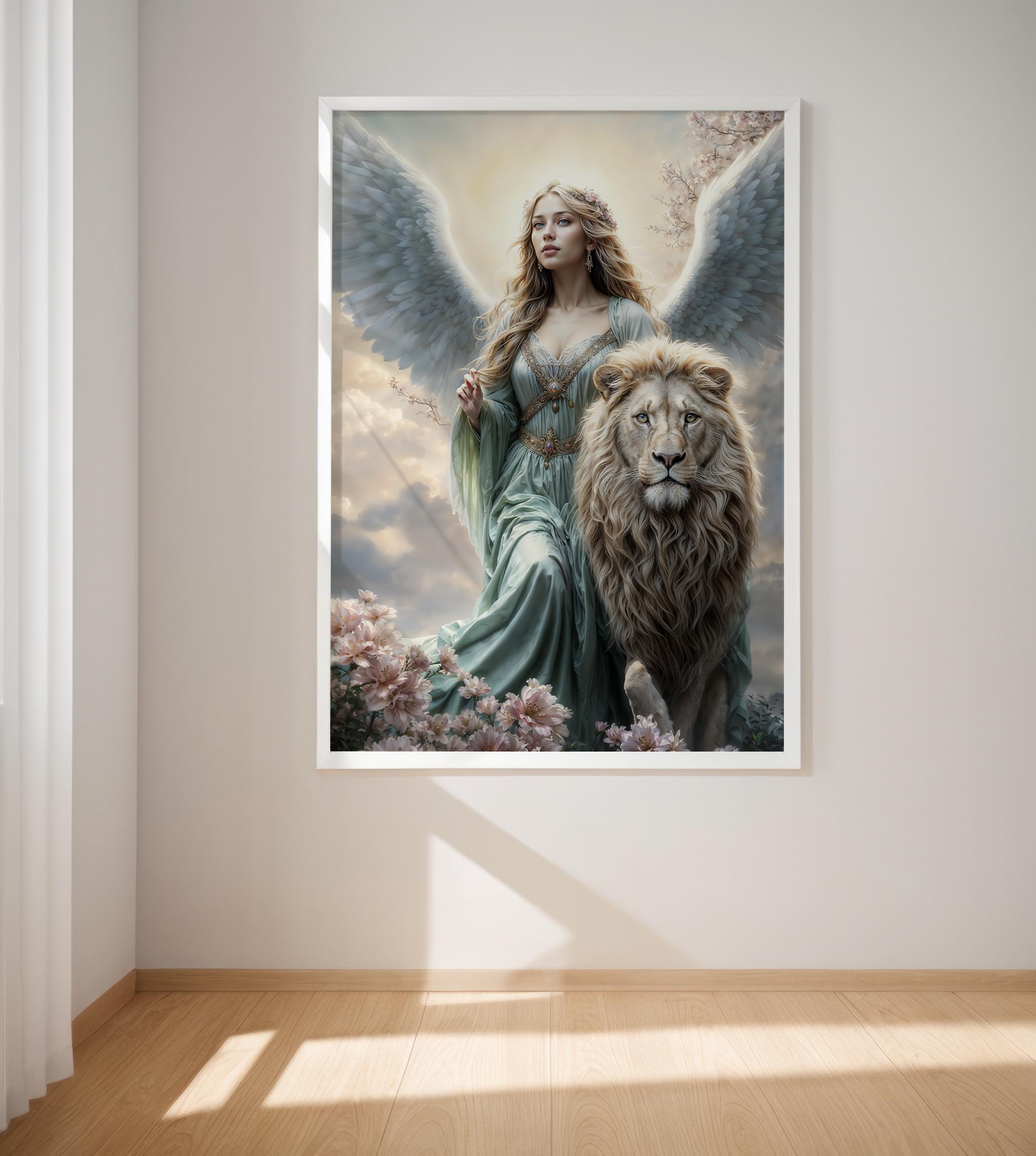 Ariel, Archangel of Natura 1枚 Gorgeous Archangel Ariel, Angel of Nature, Fantasy Illustration