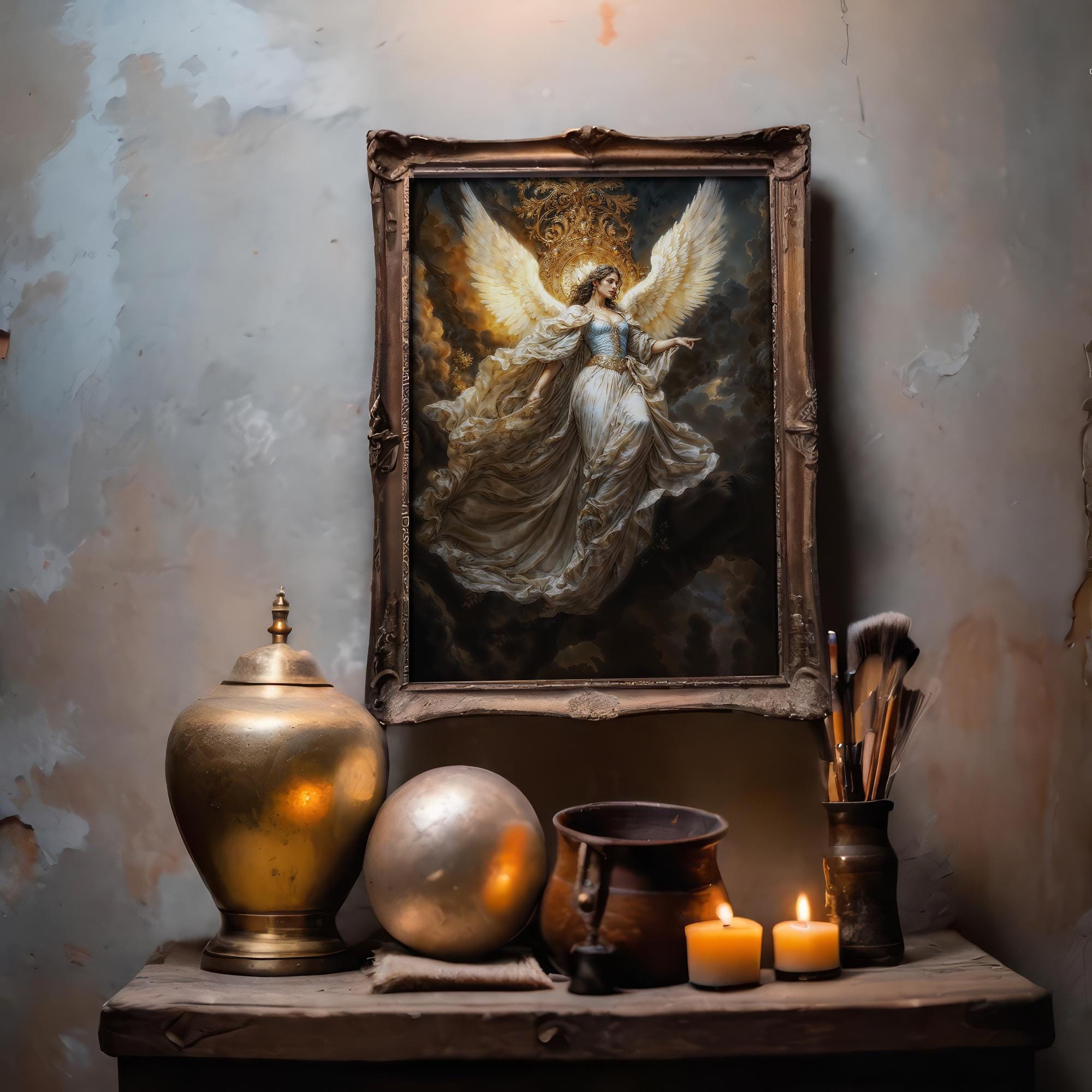 光り輝く大天使ジョフィエル「神の美」ファンタジーアートイラスト