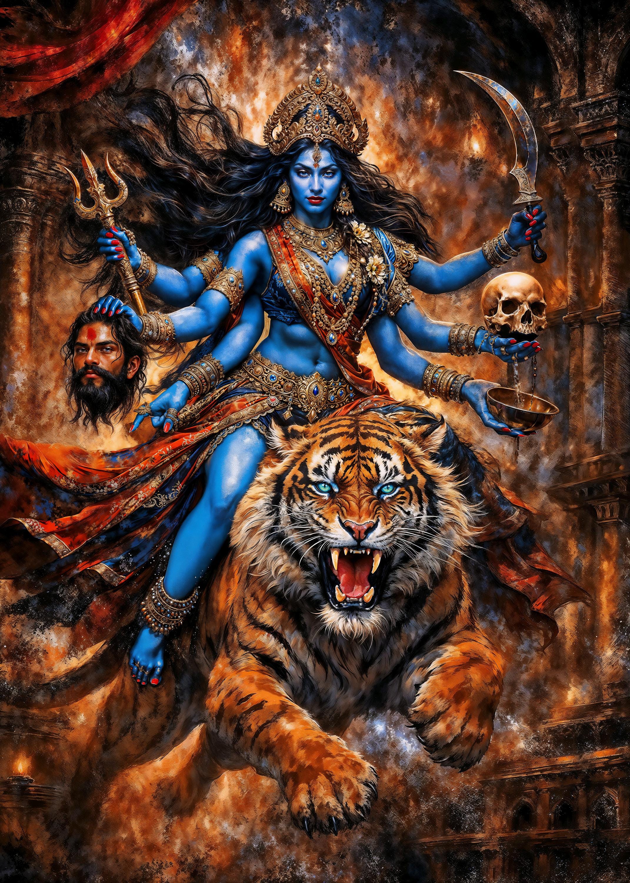 Kali Goddess Art: Dark Fantasy Illustration (downloadable Artwork