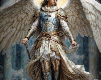Niebiański Archanioł Gabriel, Ilustracja fantasy – Grafika do pobrania