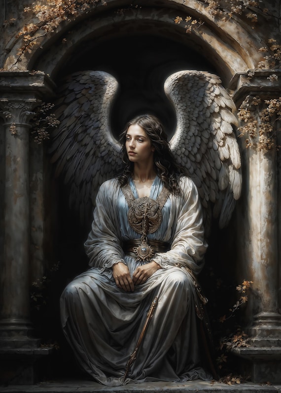 Angel of Death Azrael, Fantasy Illustration, Instant Download