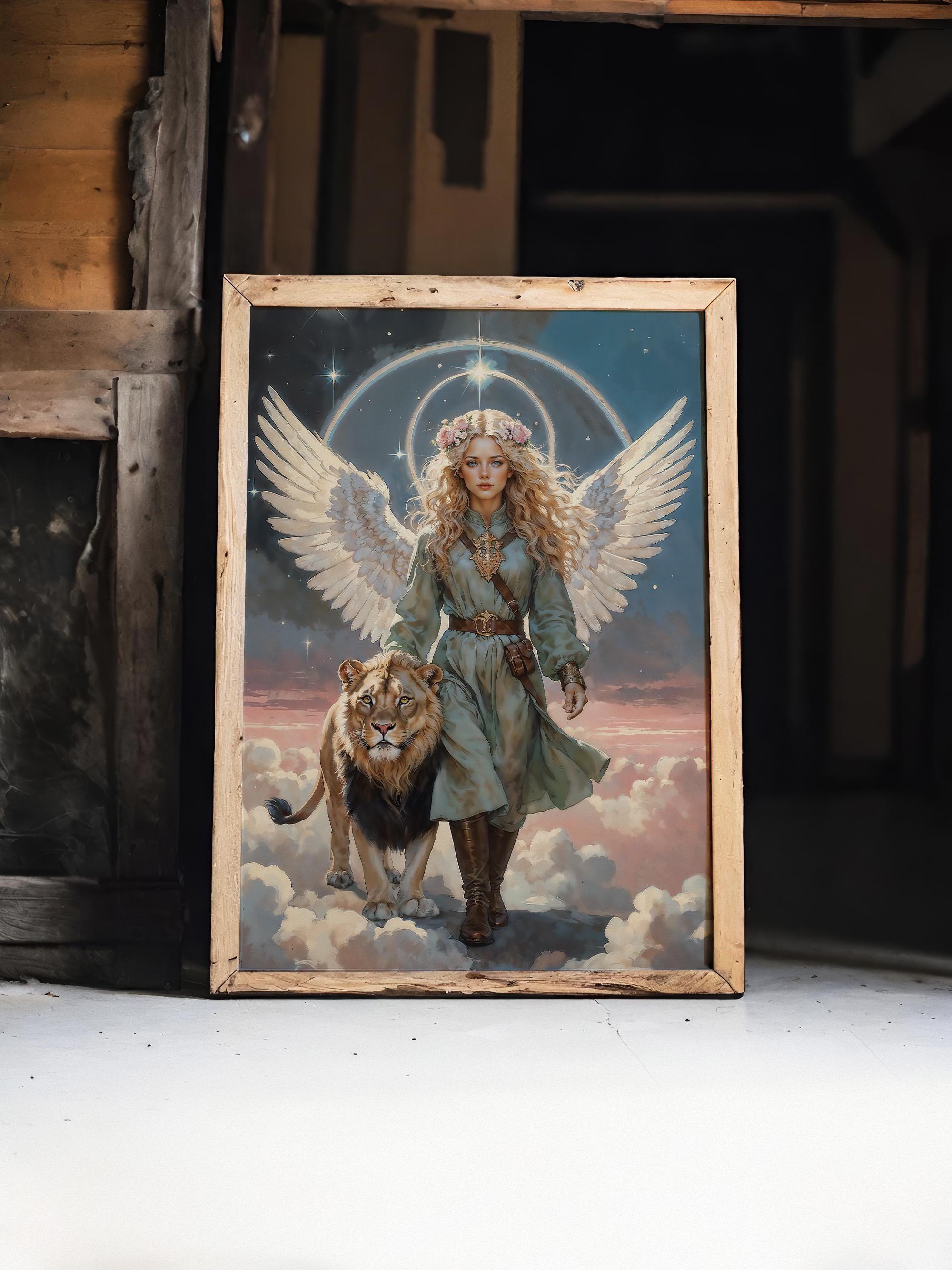 Ariel, Archangel of Natura 1枚 Archangel of Nature Ariel, Fantasy Illustration, Instant Download