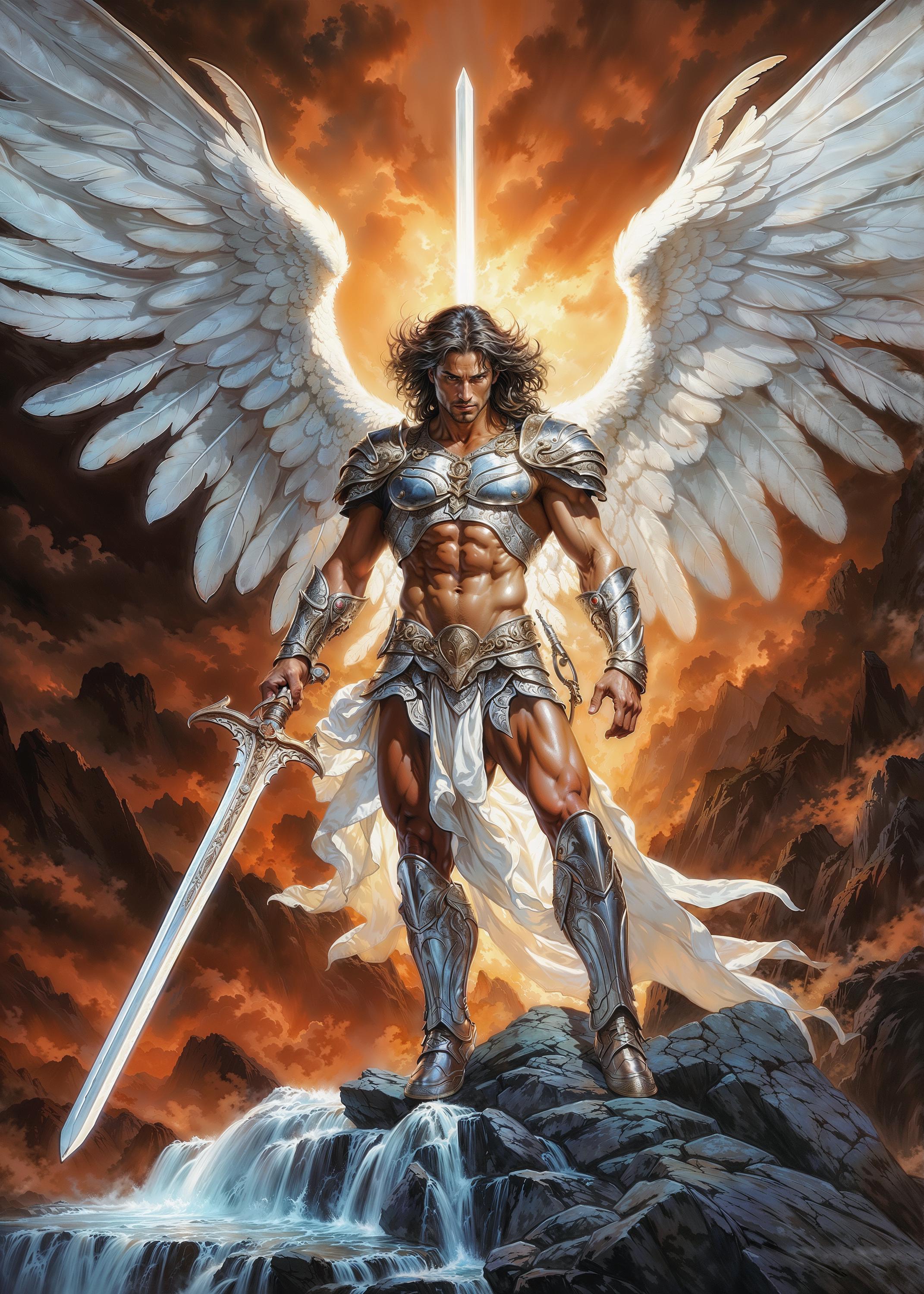 Archangel Warrior, Dark Fantasy Illustration - Etsy