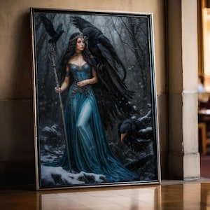 Morana Goddess,  Dark Fantasy Illustration, Instant Download Printable Home Decor