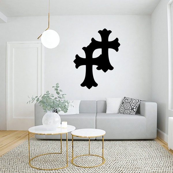 Chrome Hearts Cross Solid | Designer | High Fashion Wall Decal + Free Sticker Pack