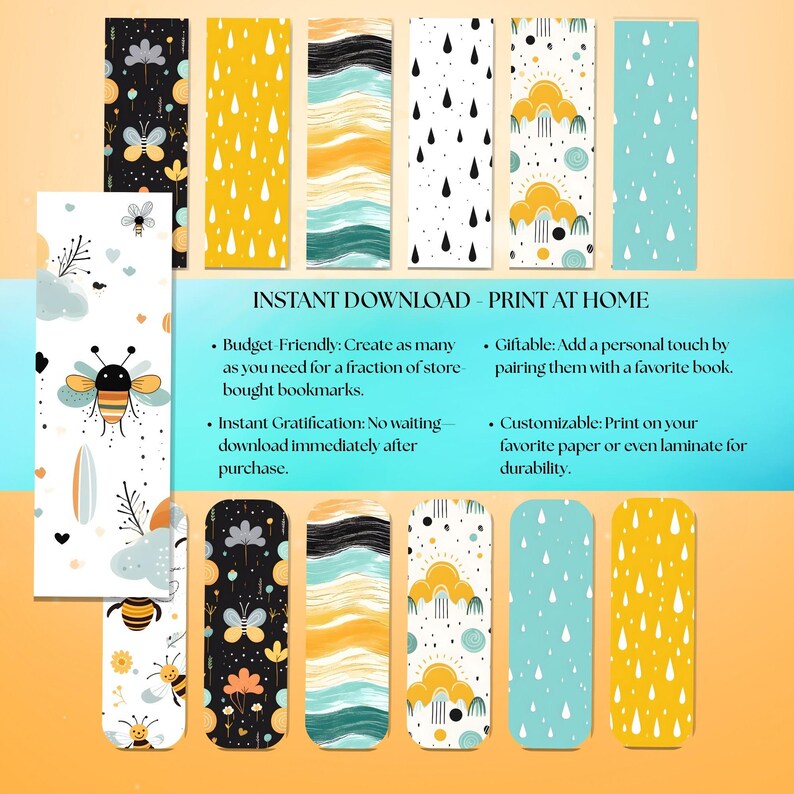 Spring Bees Bookmark Collection | Printable Bookmarks | Fun Patterns ...