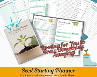 Seed Starting Planner,  Garden Planner, Gardening Journal, Planting Log,  Harvest Organizer, Vegetable Journal, Seed Tracker