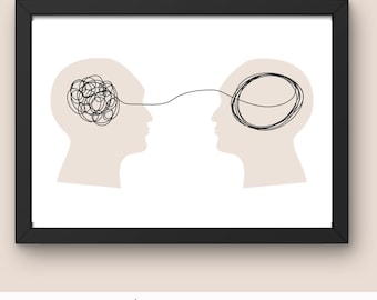 Talking Helps Therapy Poster, Therapist Office Decor, CBT Wall Art, Mental Health Poster, Therapy tools, Psychology Abstract Art