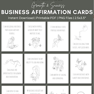 32 Business Printable Affirmation Cards, Entrepreneur Affirmations, Business Growth Tools, Startup Affirm Cards for Business Owner, PDF, PNG