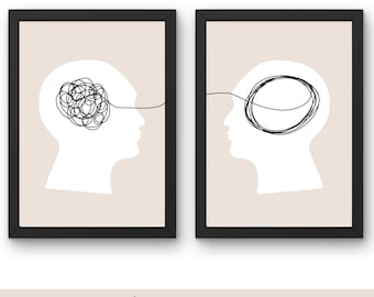 Póster de terapia de ayuda para la conversación: Arte de salud mental con TCC (descarga digital)