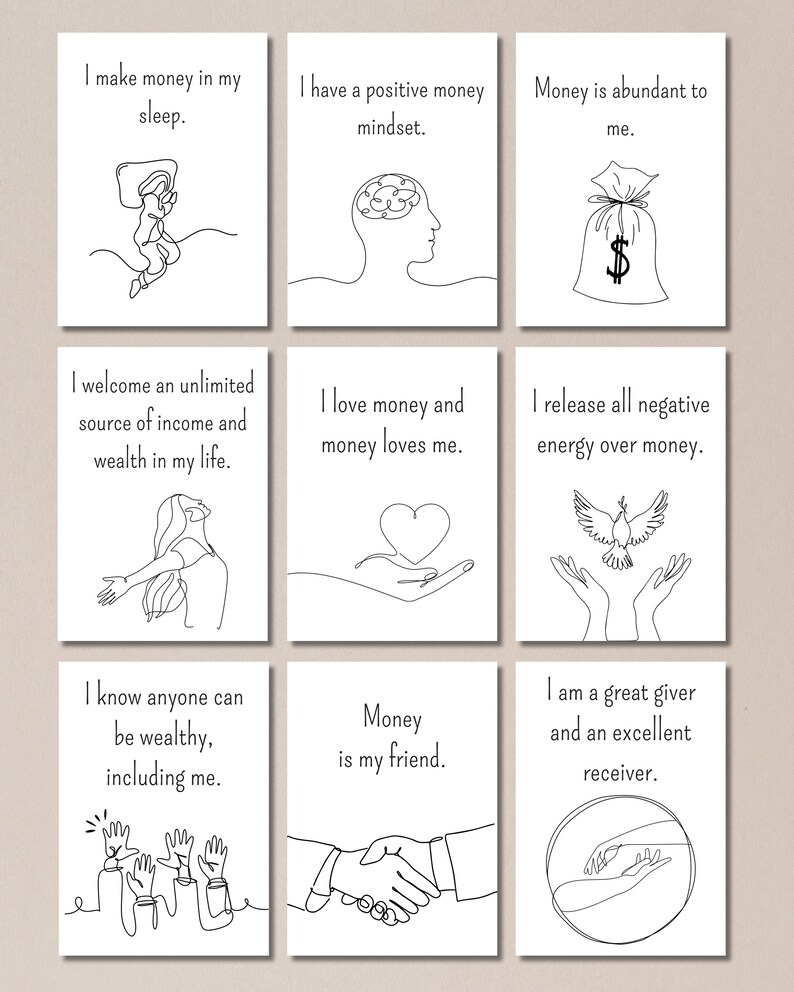 Money Affirmation Cards Printable, Abundance and Wealth Affirmation ...