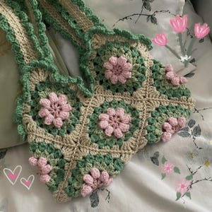 Patrón de bolso de crochet floral