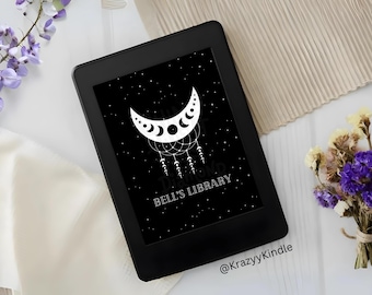 Pantalla de bloqueo de Kindle con nombre personalizado: Diseño de luna celestial (archivo EPUB)