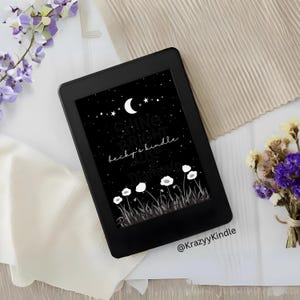 Custom Name Kindle Lock Screen: Floral Night Sky (EPUB File)