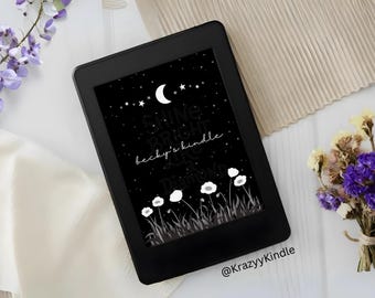 Pantalla de bloqueo de Kindle con nombre personalizado: Cielo nocturno floral (archivo EPUB)