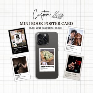 Custom Mini Book Poster Cards: Book Lover Gift (PDF)