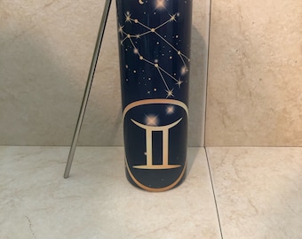 Personalized Zodiac Tumbler, Custom Astrology Gift