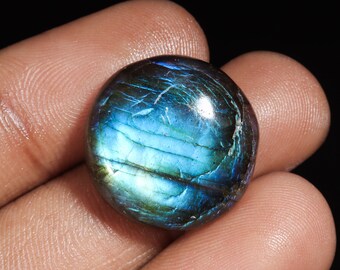 Pièce de monnaie naturelle multi-labradorite, cabochon de 25 x 25 x 5 mm, pierre précieuse en vrac, pierre précieuse de qualité supérieure, pendentif, collier, 30 carats. Cabochon à vendre