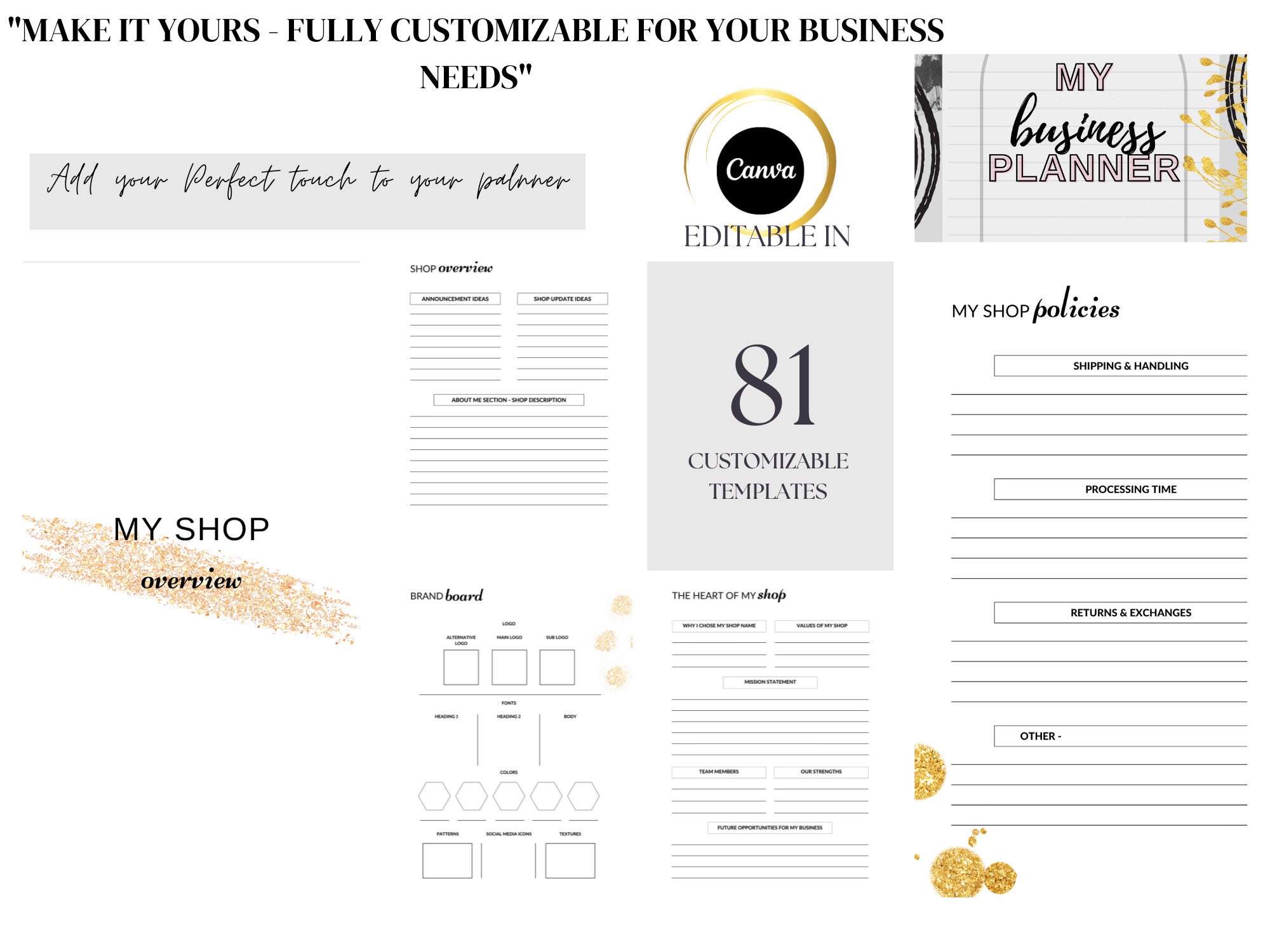 Digital Small BUSINESS Startup PLANNER, Downloadable, Printable ...