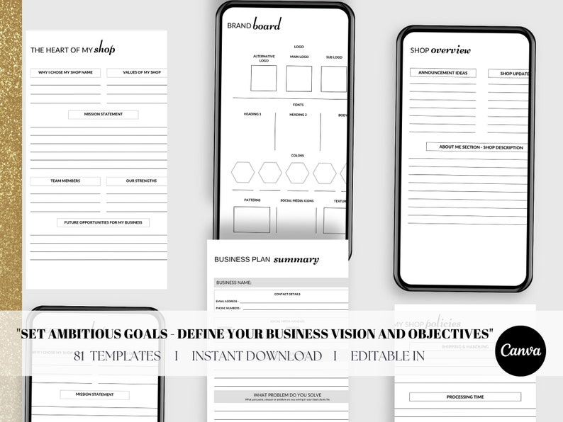 Digital Small BUSINESS Startup PLANNER, Downloadable, Printable ...