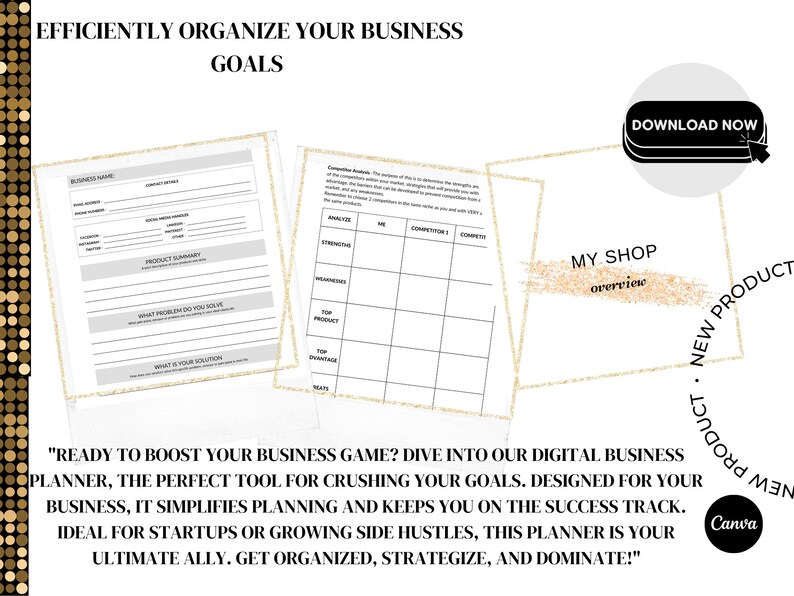 Digital Small BUSINESS Startup PLANNER, Downloadable, Printable ...