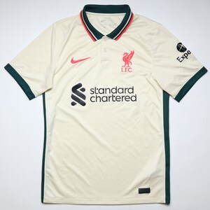 Liverpool 2021/2022 away football shirt soccer jersey polo Nike beige LFC top adult men’s size S small camiseta trikot