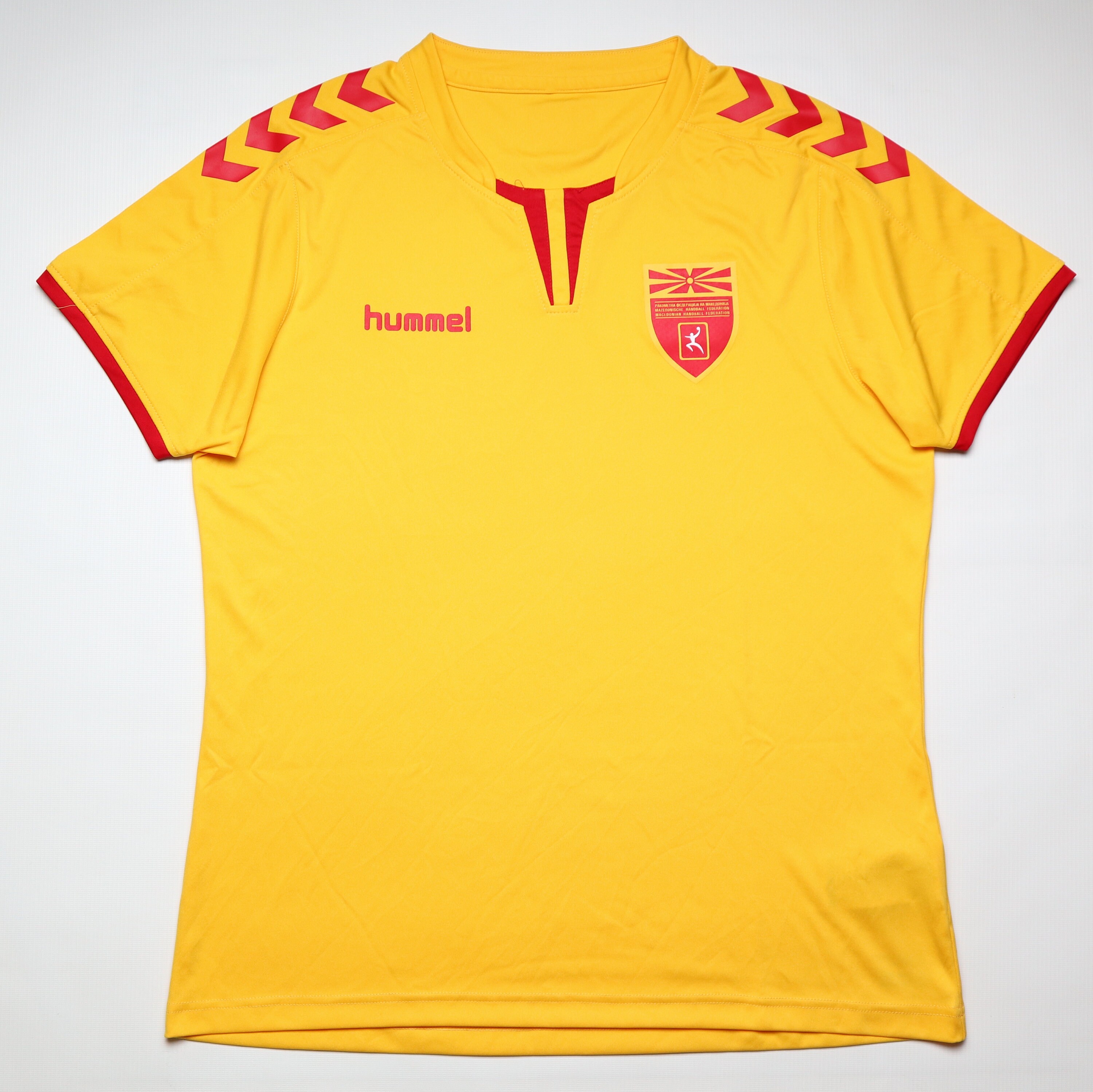 L Herren Jersey Etsy Team Vintage Hummel Trikot Top - Nordmazedonien Österreich Camiseta 2022 Handballshirt Large Gelb