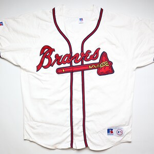 Atlanta Braves Shirt Adult Extra Large Red Logo Spell Out MLB Baseball  Womens