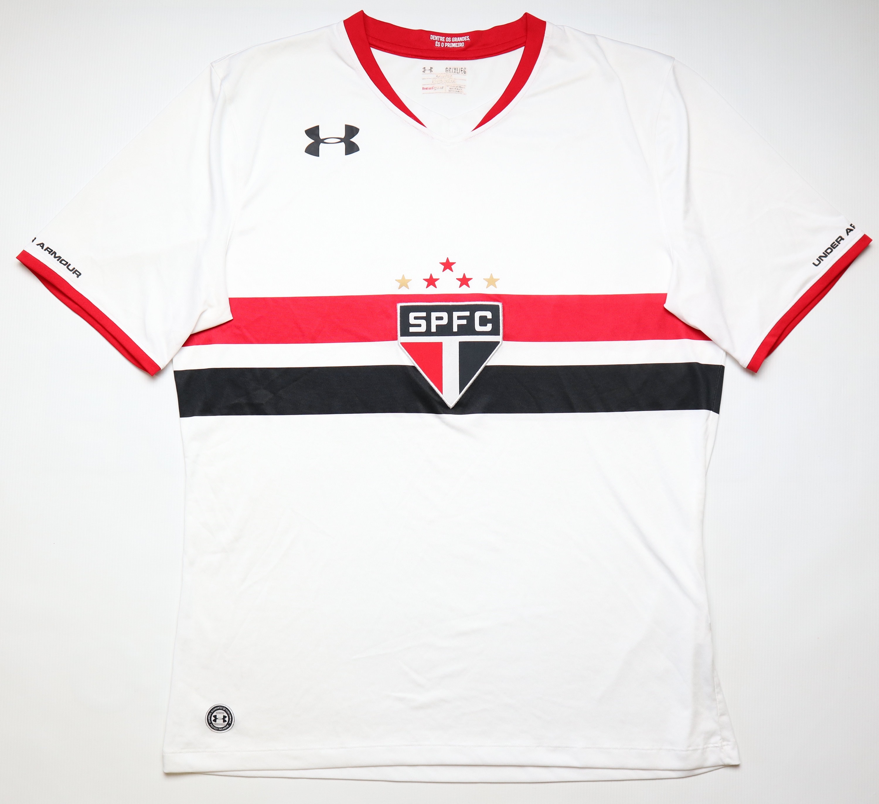 Sao Paulo SPFC 2015/2016 Home Football Shirt Soccer Jersey Camiseta Trikot  Maglia Under Armour Men's XL Brazil White Vintage 
