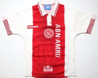 Ajax Amsterdam 1994/1995 maglia vintage da calcio home maglia da calcio Umbro bianco rosso top ragazzo 152 cm camiseta trikot anni '90 anni '90