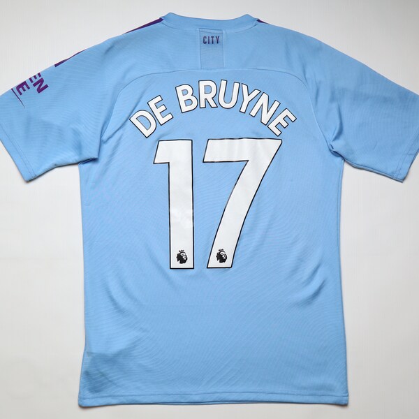 Manchester City 2019/2020 home De Bruyne #17 football shirt soccer jersey blue ManCity top adult men’s size S small camiseta trikot