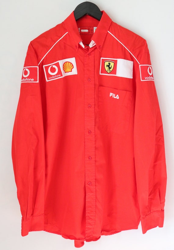 F1 Scuderia Ferrari 2002 Vintage Racing Long Sleeve Pit Crew Shirt